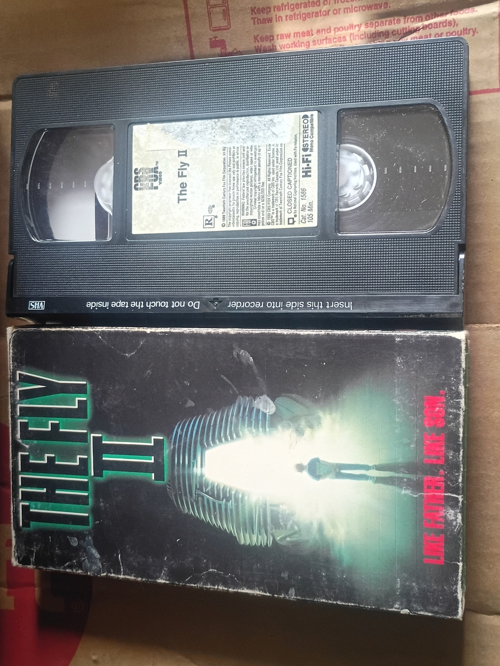 The Fly II VHS - Black with Teal/Green Artwork!¡!
